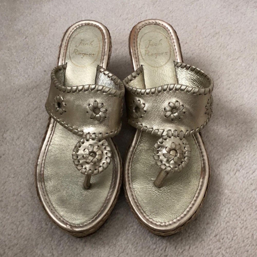 Jack Rogers Gold Sz 7 Wedges